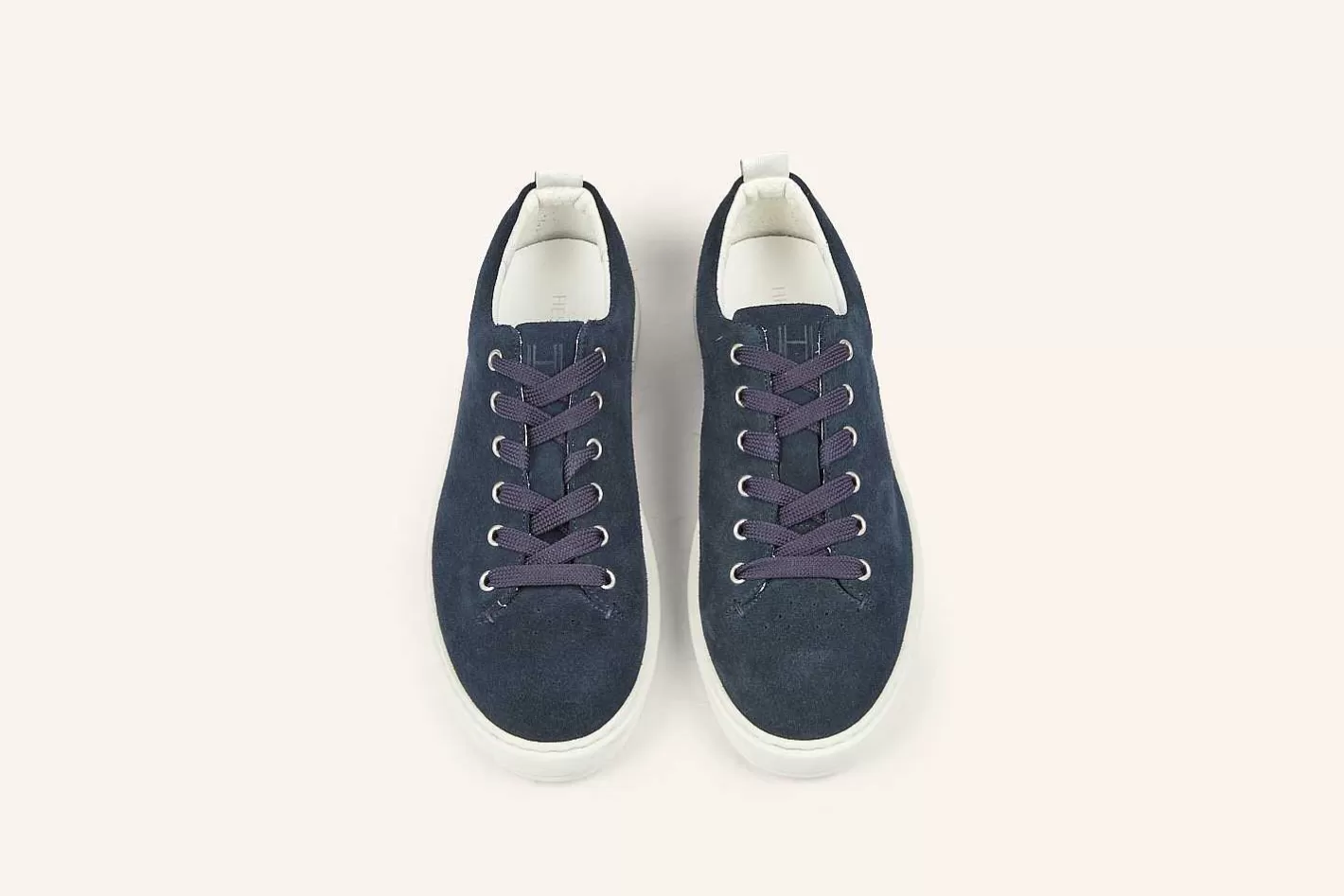 Outlet Heschung Court-Sneakers Petrol Kalfssuede